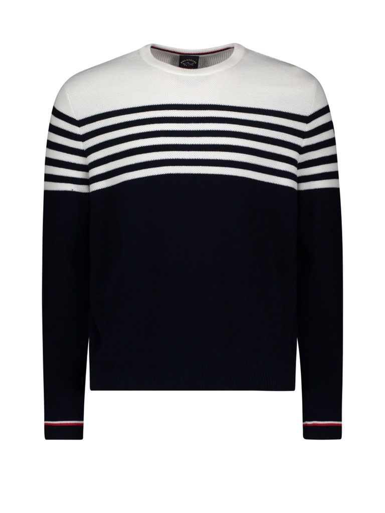 Cotton Sweater With Striped Detail