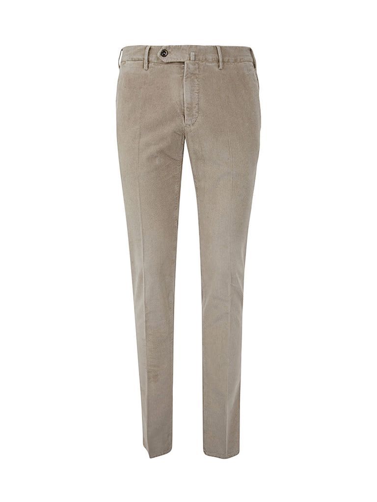 Flat Front Trousers With Diagonal Pockets