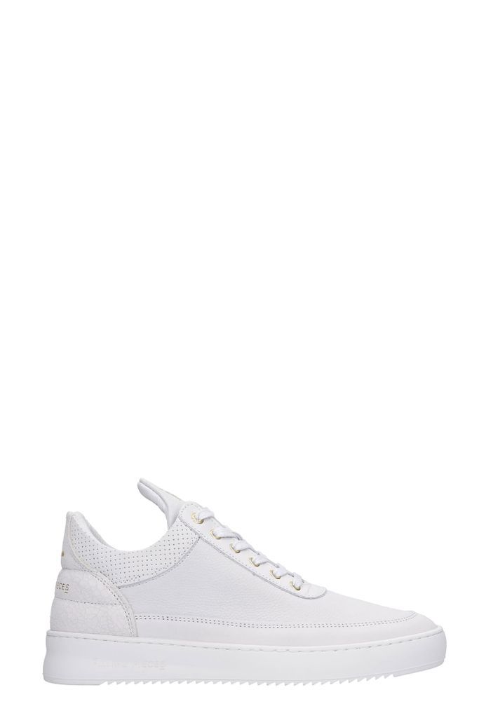 Low Top Ripple Sneakers In White Nubuck