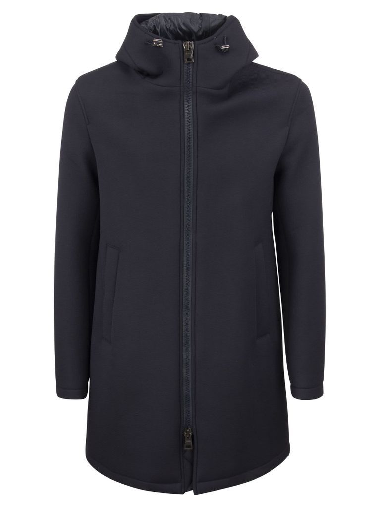 Padded Fabric Coat With Hood