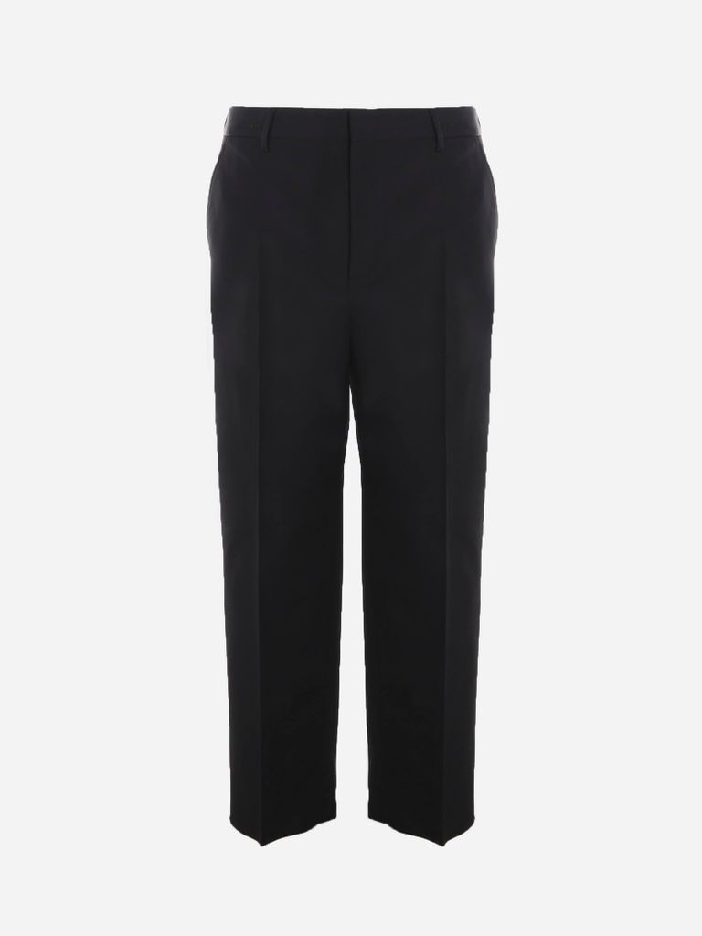 Straight Leg Trousers In Cotton Blend