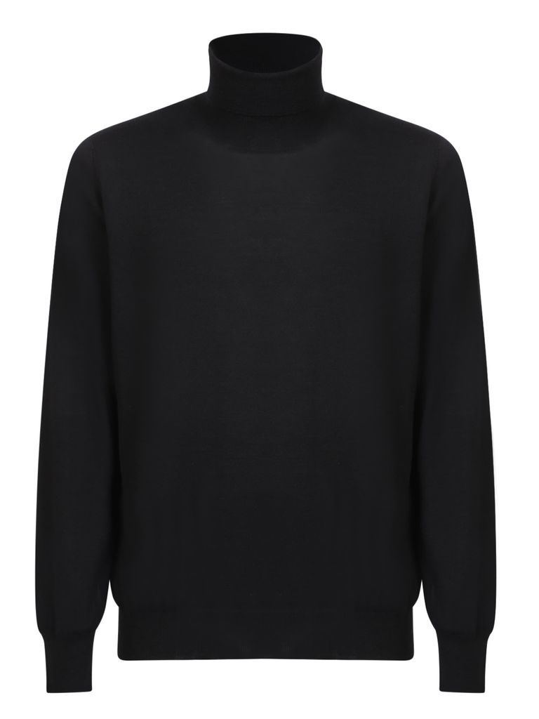 High Neck Wool Sweater Black