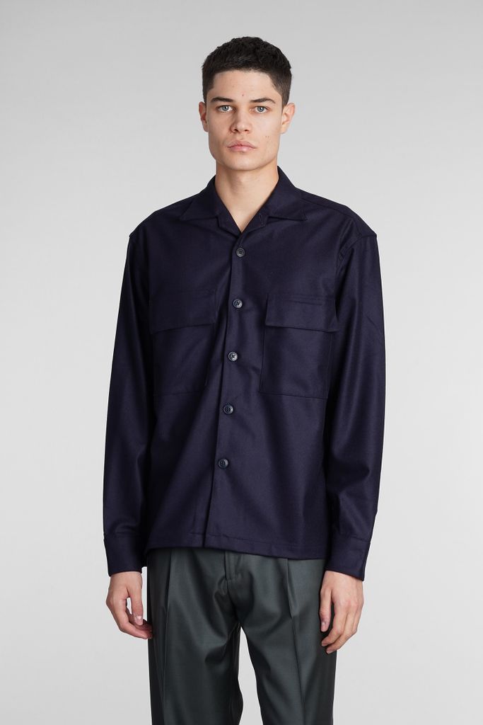 Shirt In Blue Wool