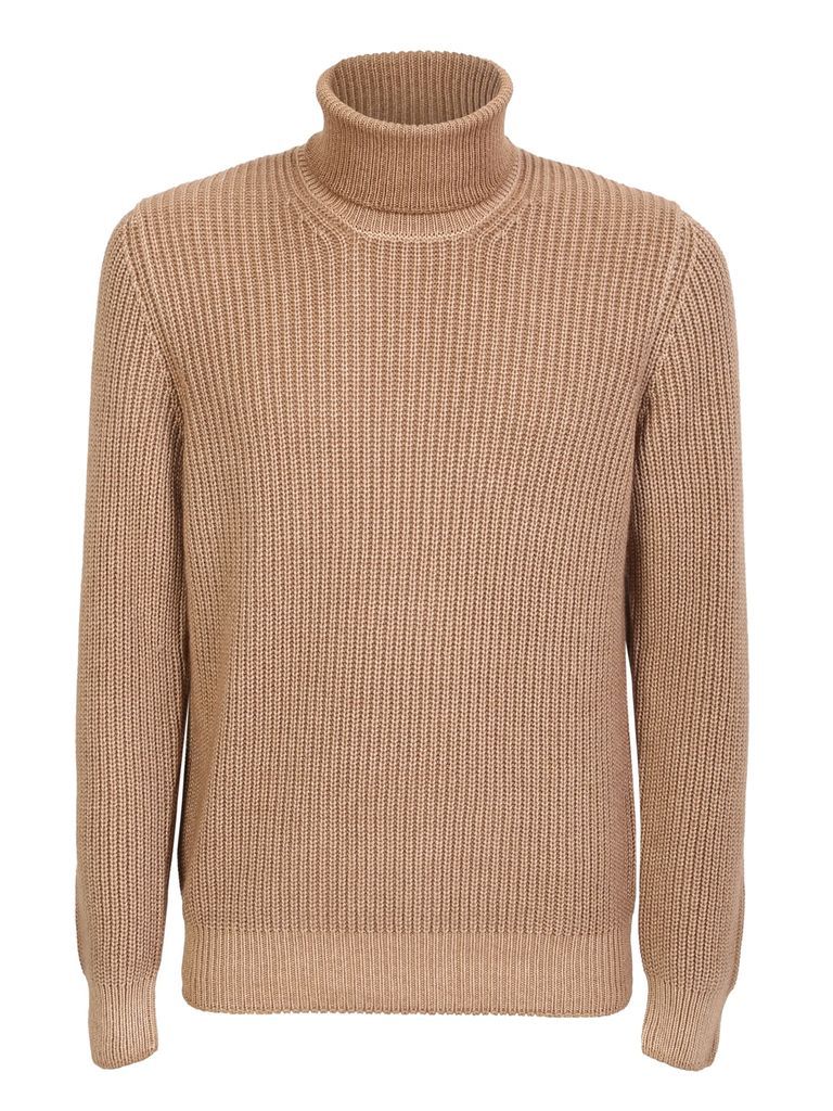 Ribbed Cashmere Pullover Camel