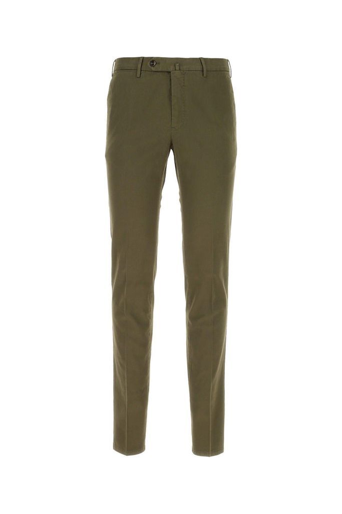 Olive Green Stretch Cotton Pant