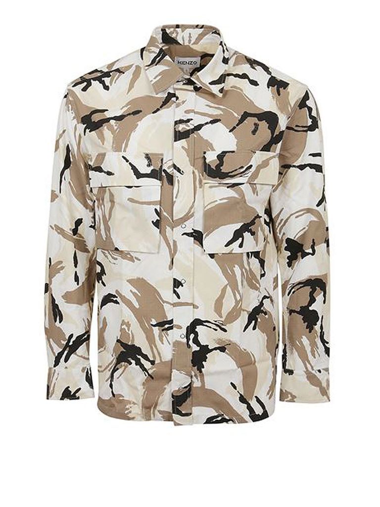 Shirt With Camouflage Motif