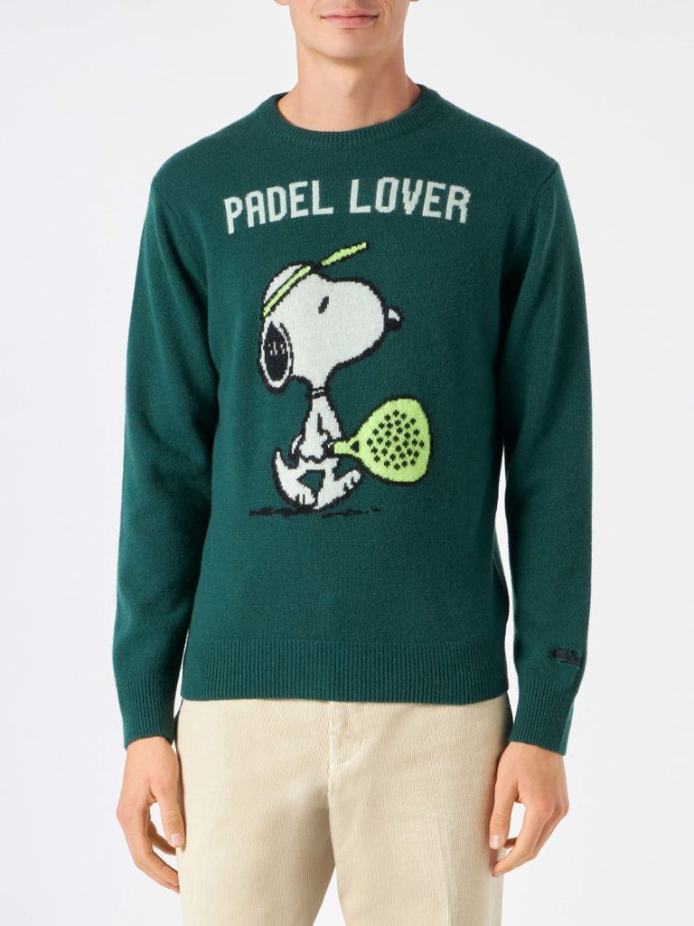 Man Green Sweater With Snoopy Print Snoopy - Peanuts Special Edition