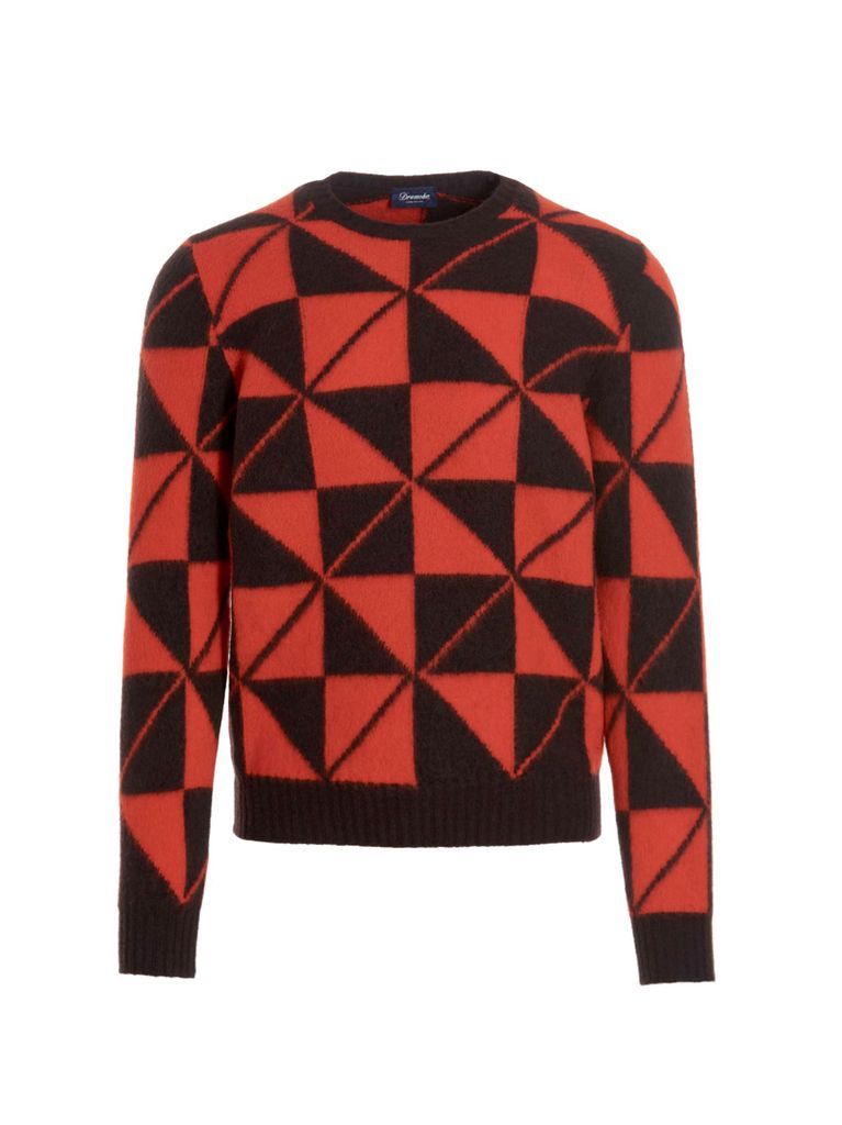 Geometric Inlay Gauzed Sweater