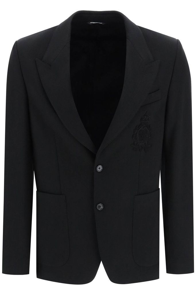 Stretch Jersey Jacket With Heraldic Dg Patch