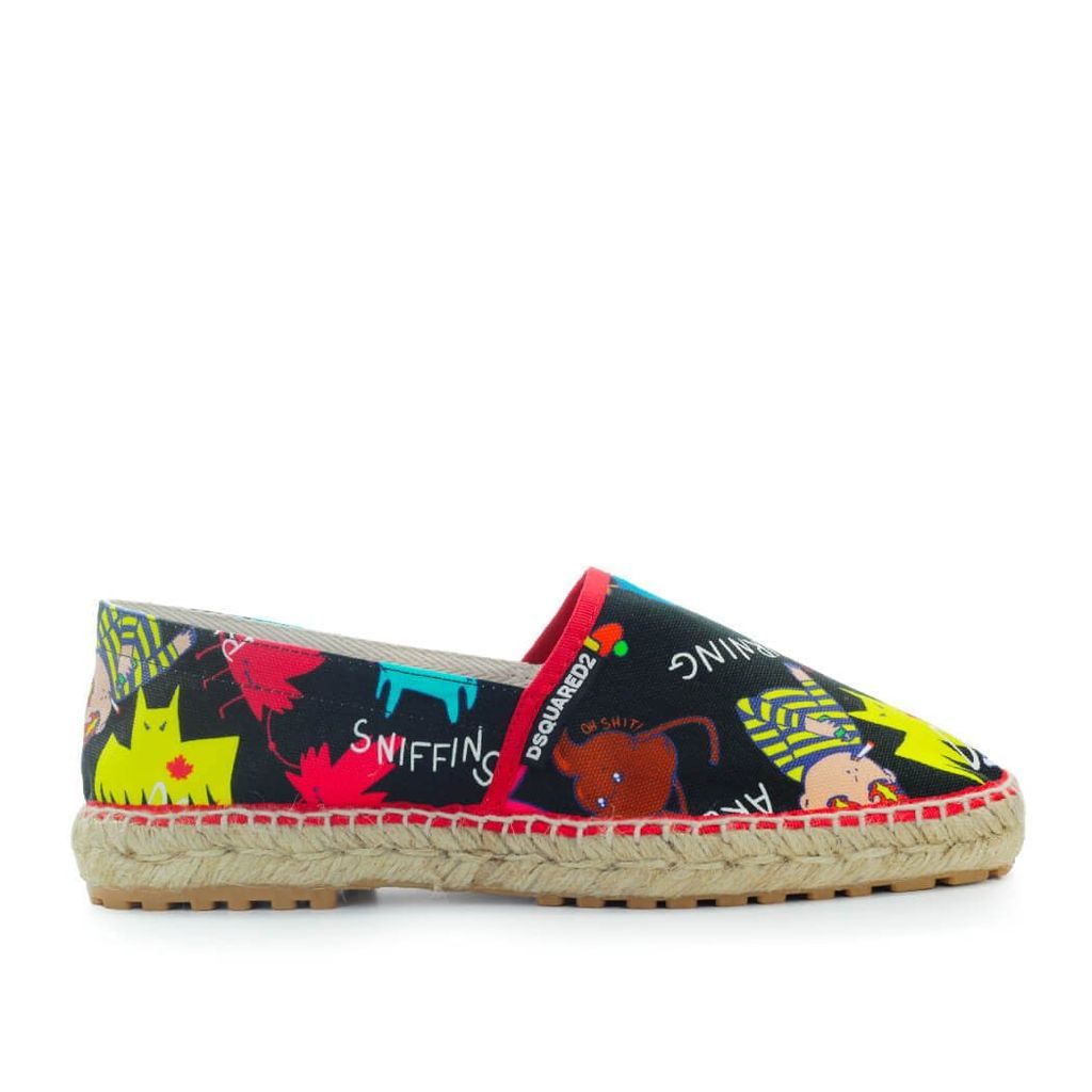 Cartoon Black Multicolor Espadrille