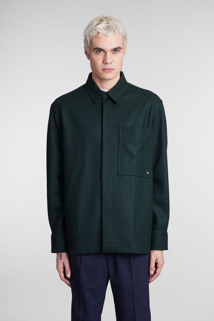Casual Jacket In Green Wool