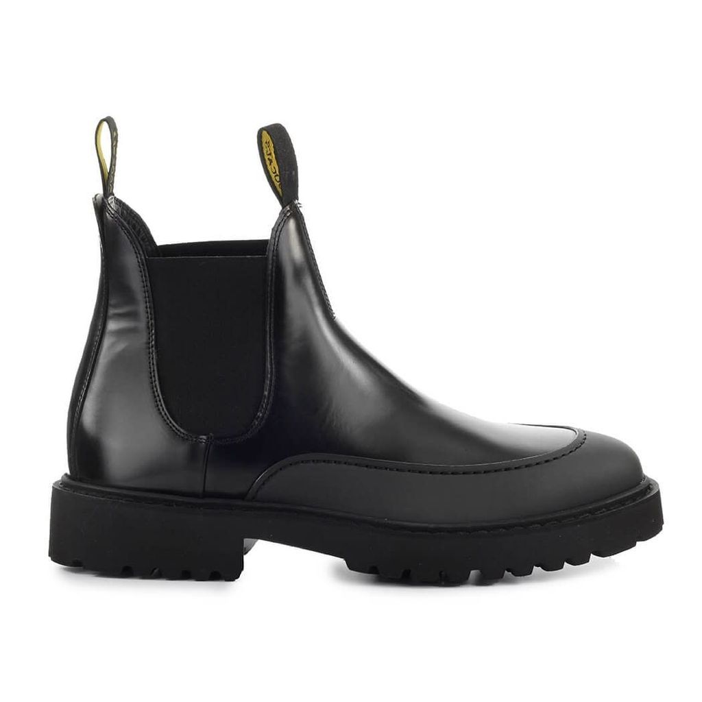 Doucals Black Leather Chelsea Boot