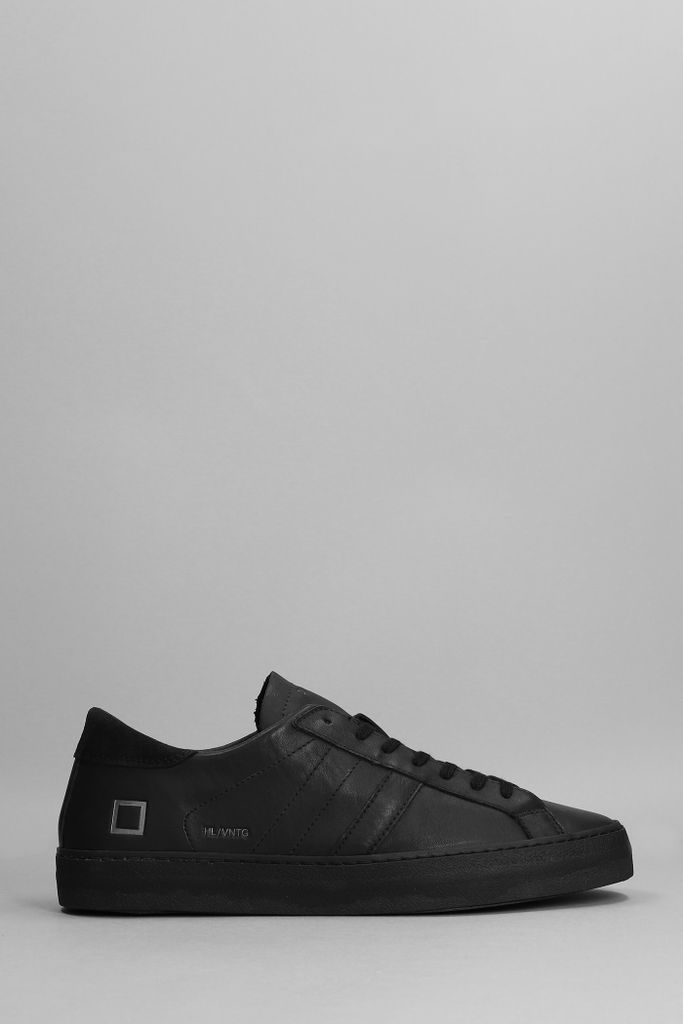 Hill Low Sneakers In Black Suede And Leather