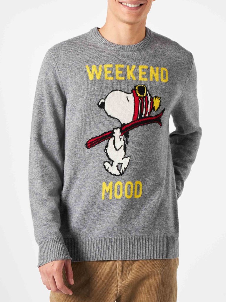 Man Sweater With Snoopy Week End Mood Print Snoopy - Peanuts Special Edition