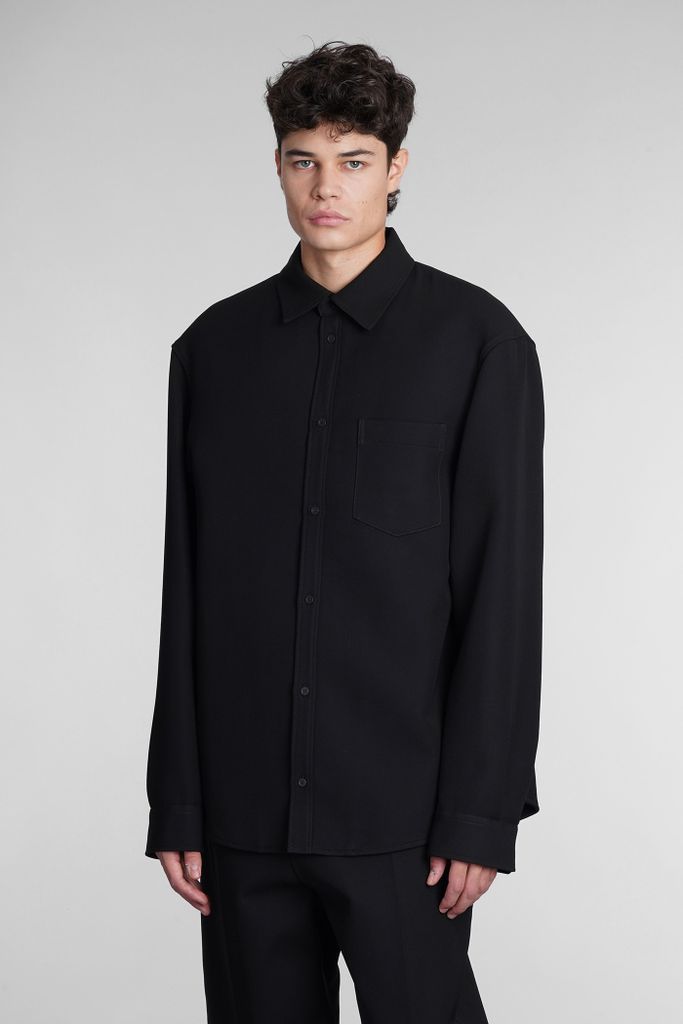 Shirt In Black Wool