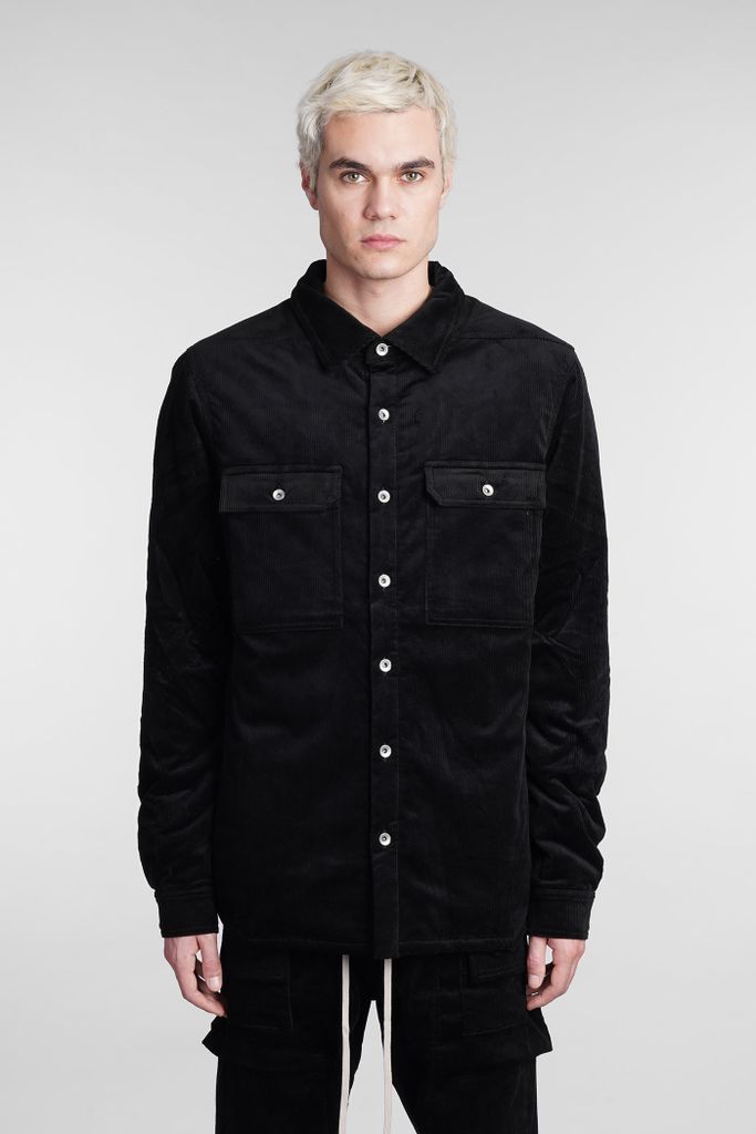Outeshirt Casual Jacket In Black Cotton