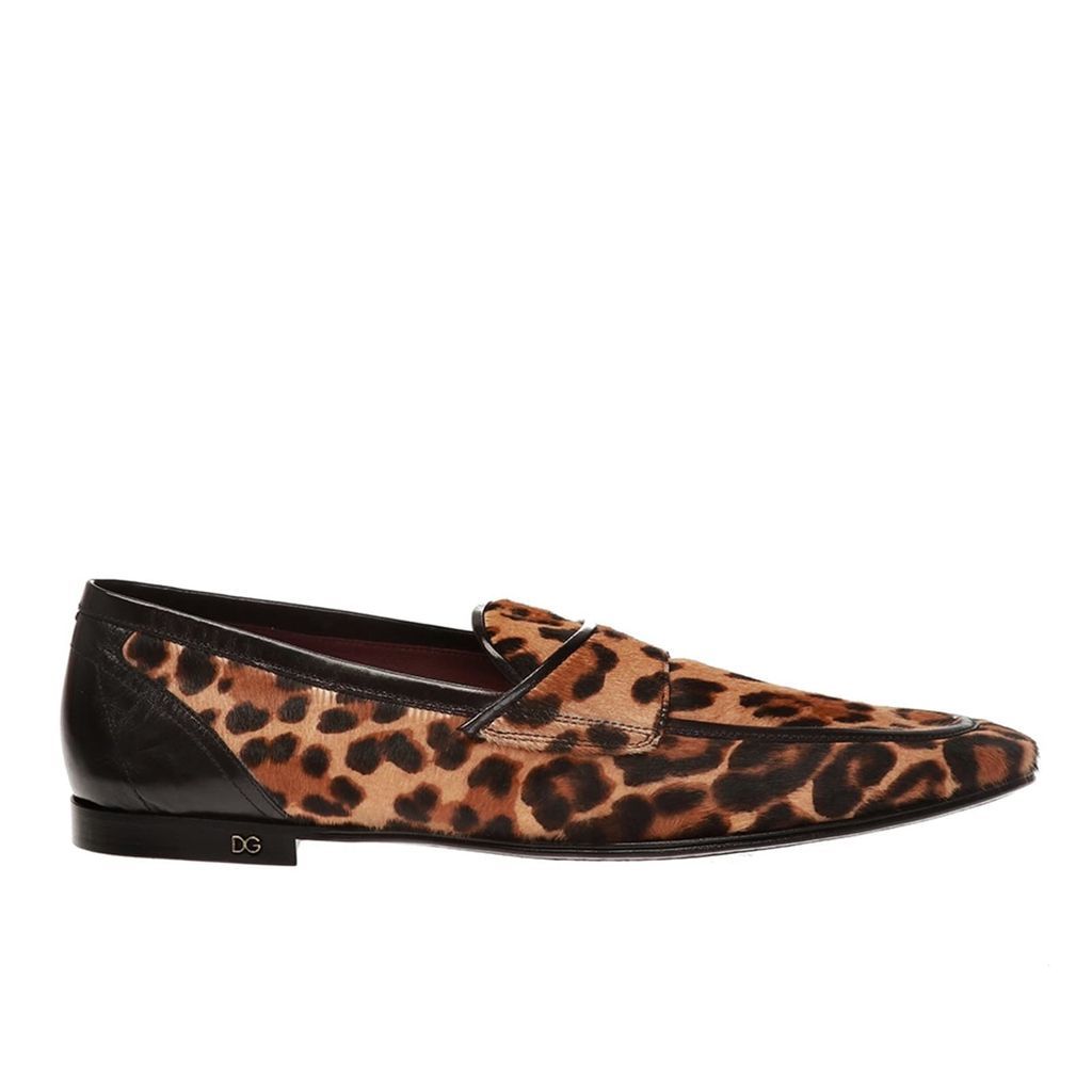 Leopard Print Pony Hair Loafers