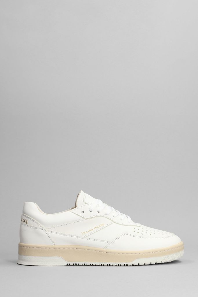 Ace Spin Sneakers In White Leather