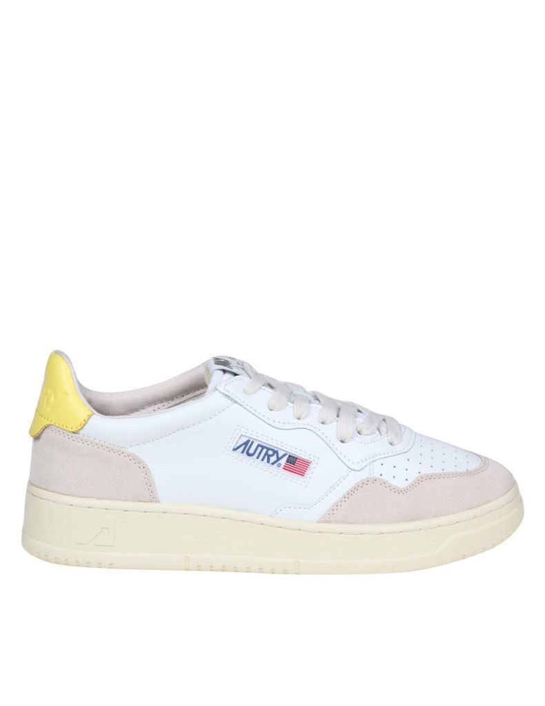 Sneakers In White Leather And Suede