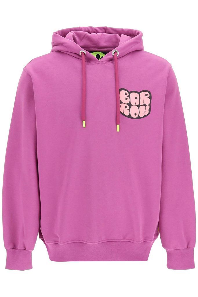 Hoodie With Flocked Logo And Back Print