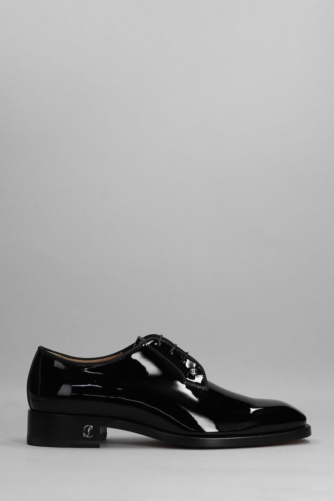 Chambeliss Lace Up Shoes In Black Patent Leather