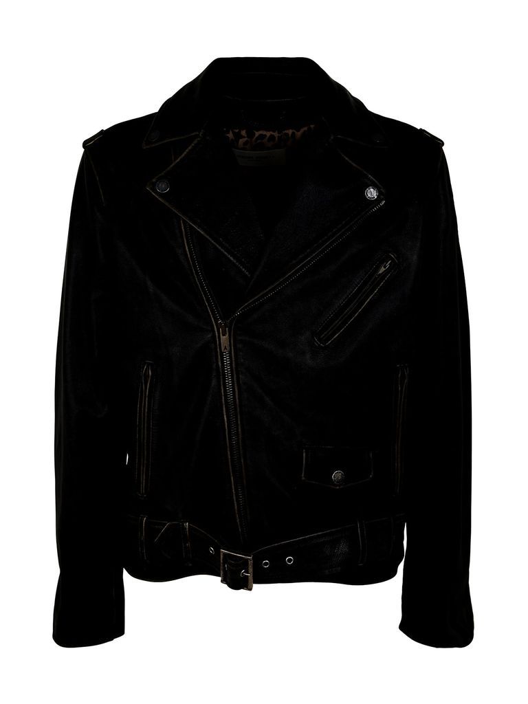 Golden M`s Chiodo Jacket Distressed Bull Leather