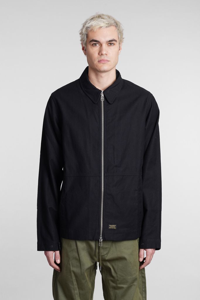 Casual Jacket In Black Cotton