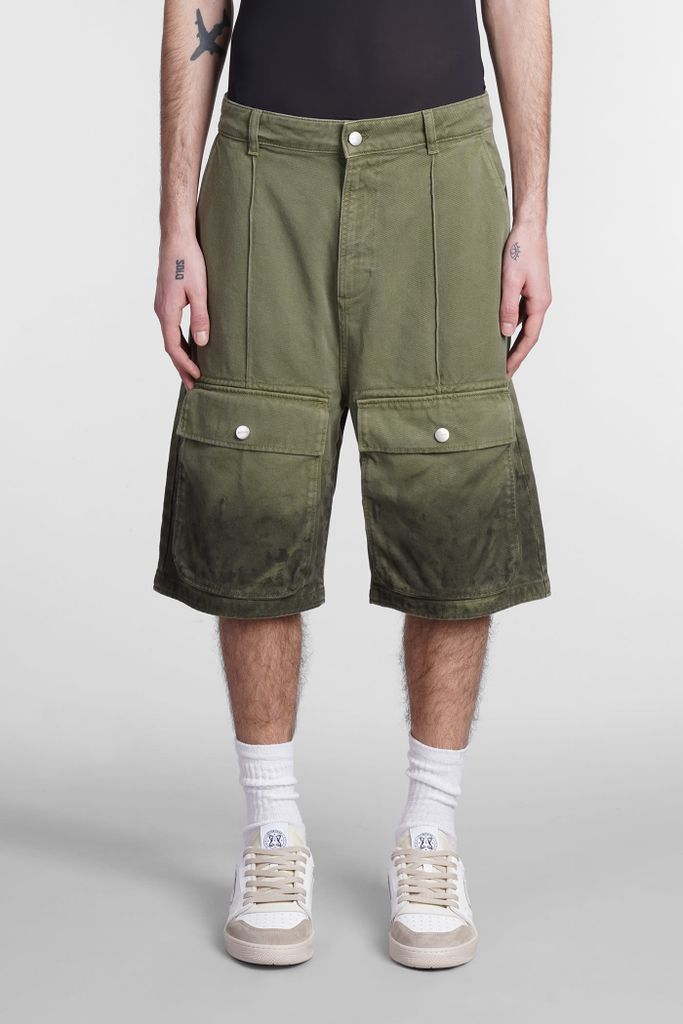Shorts In Green Denim