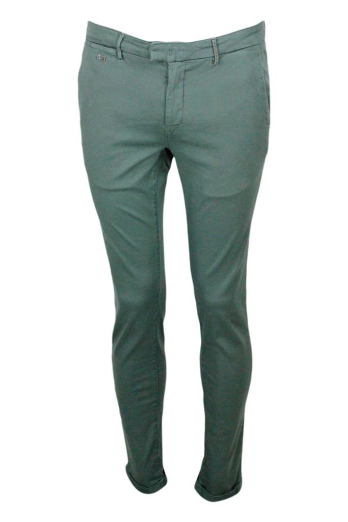 Luis Slim Trousers In Stretch Cotton Gabardine