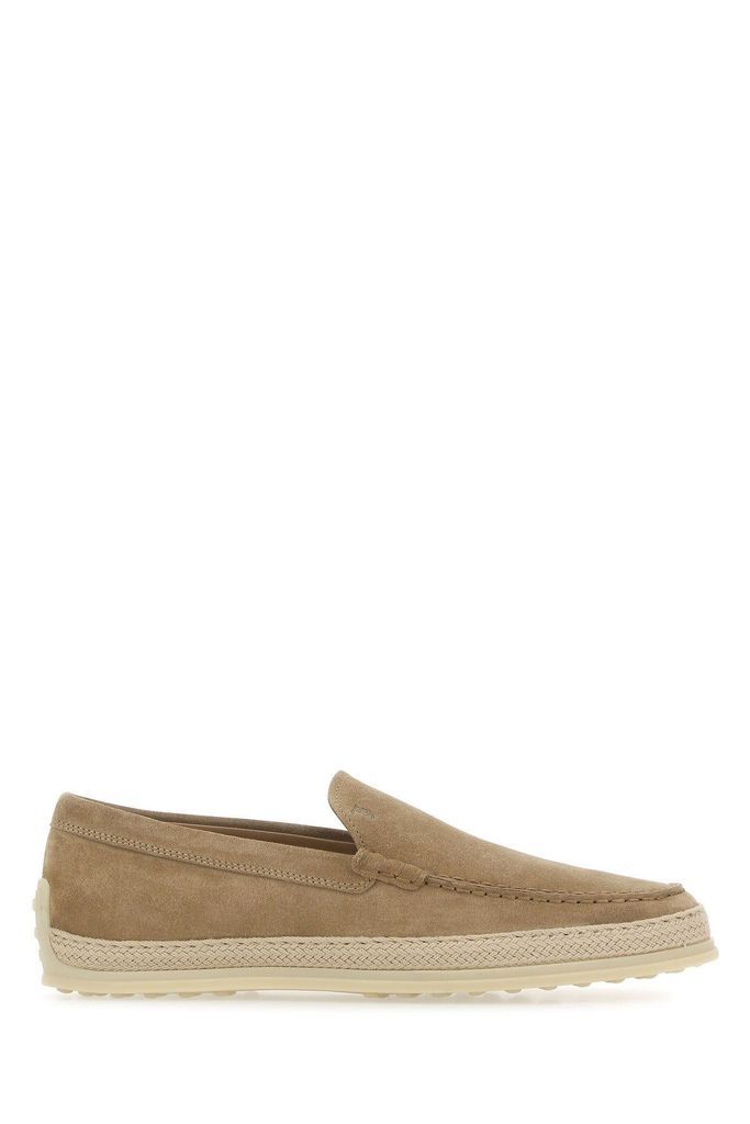 Beige Suede Loafers