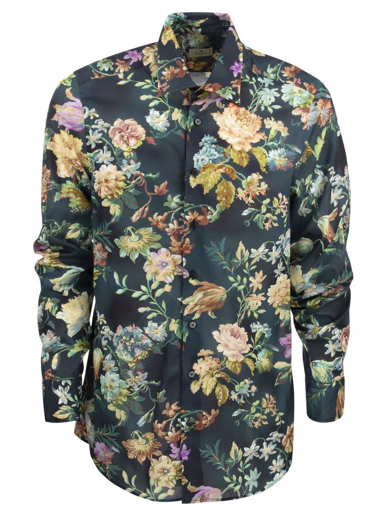 Cotton Shirt With Floral Print