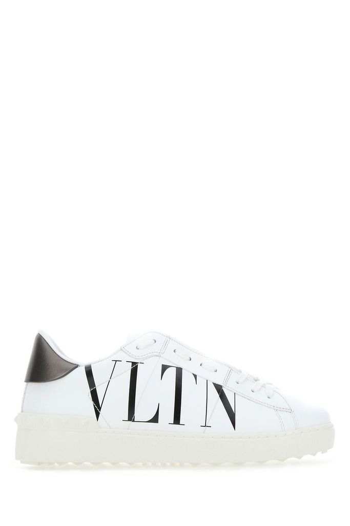 White Leather Open Sneakers