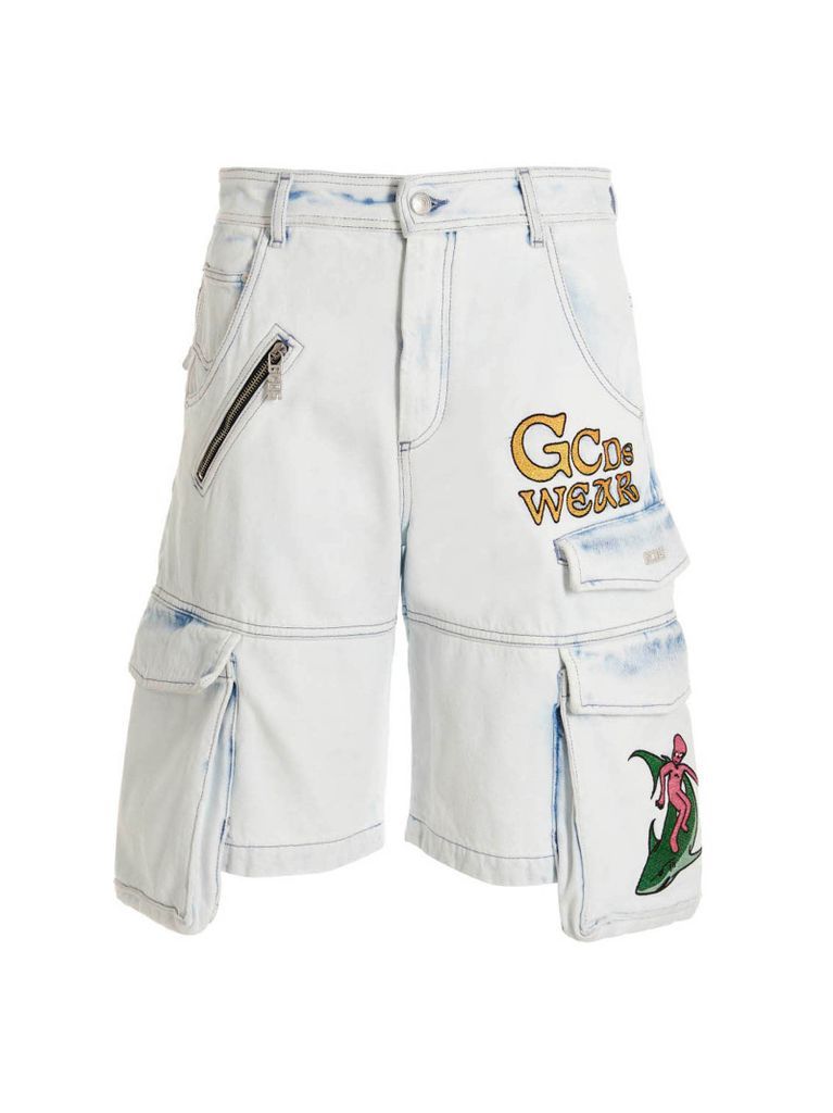 Bleached Embroidered Ultracargo Bermuda Shorts