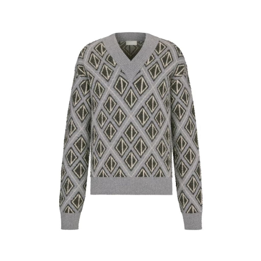 Cd Diamond Motif Wool Sweater