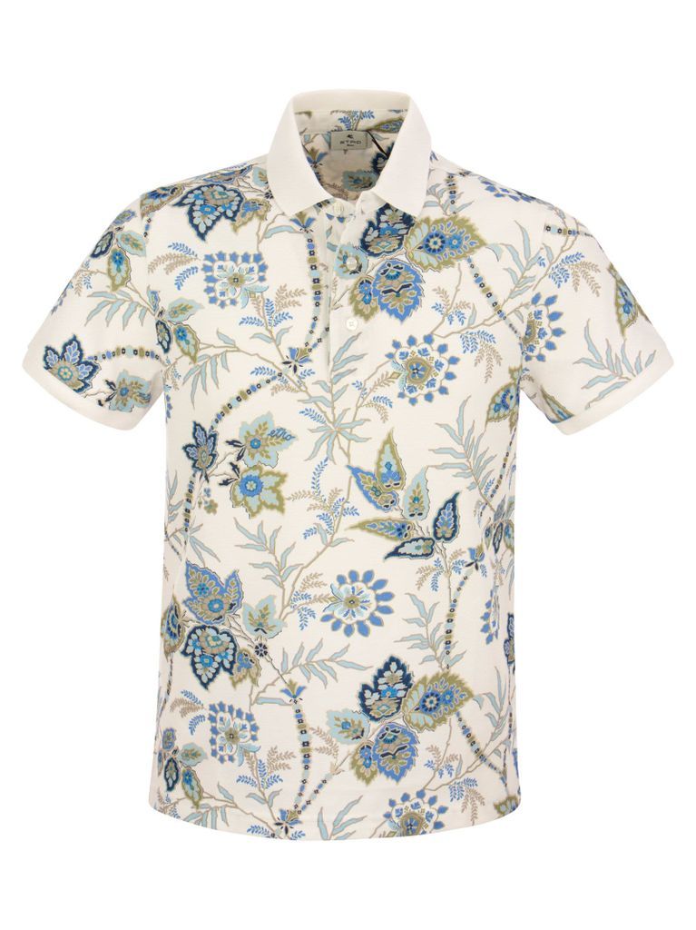 Floral Jersey Polo Shirt