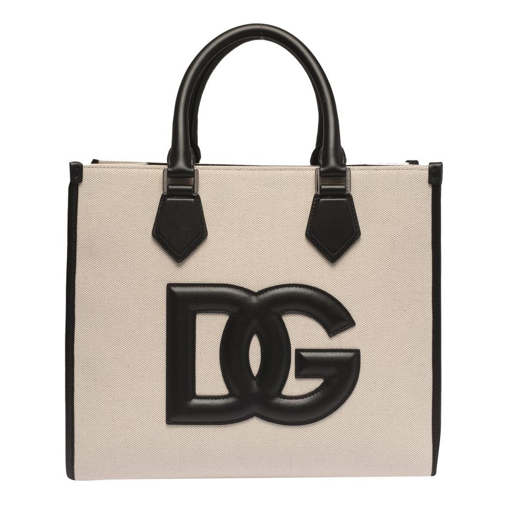 Logo Canvas Shopping Bag