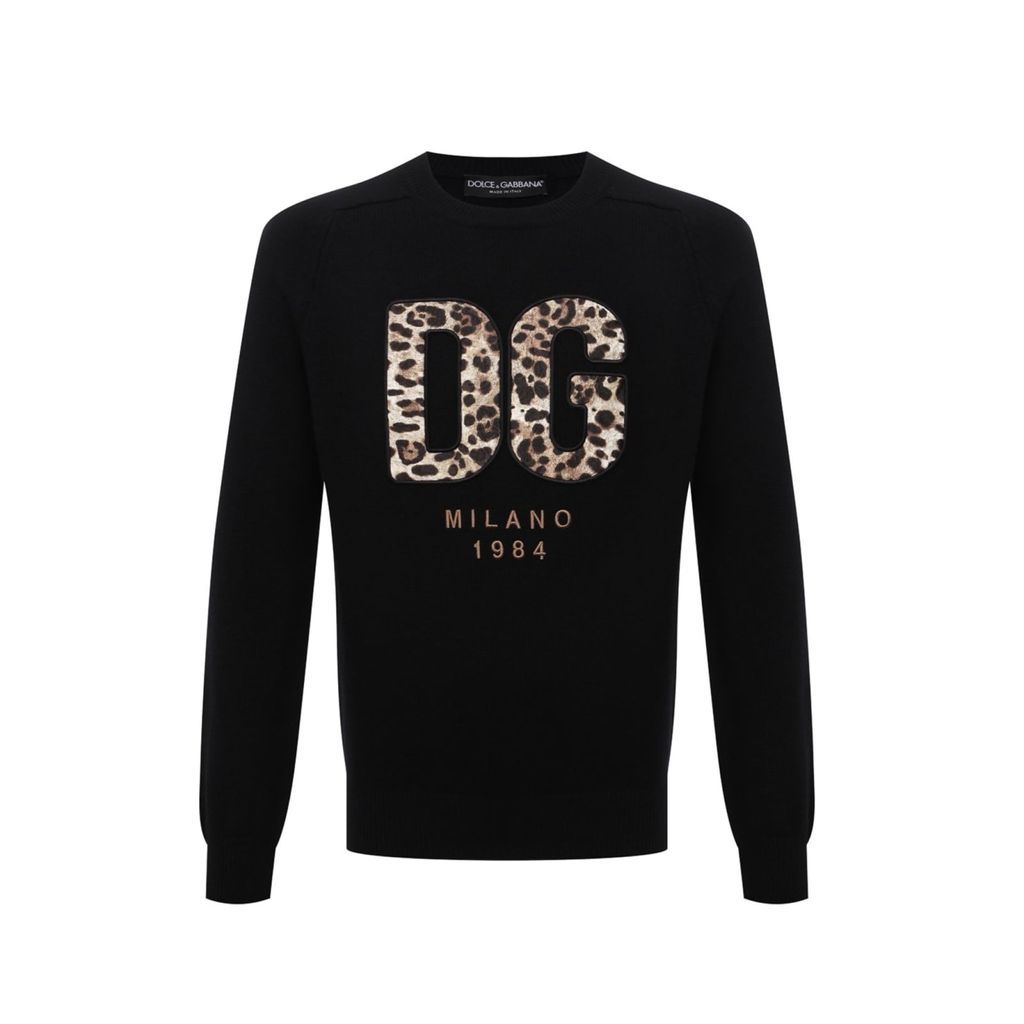 Logo Embroidered Wool Sweater