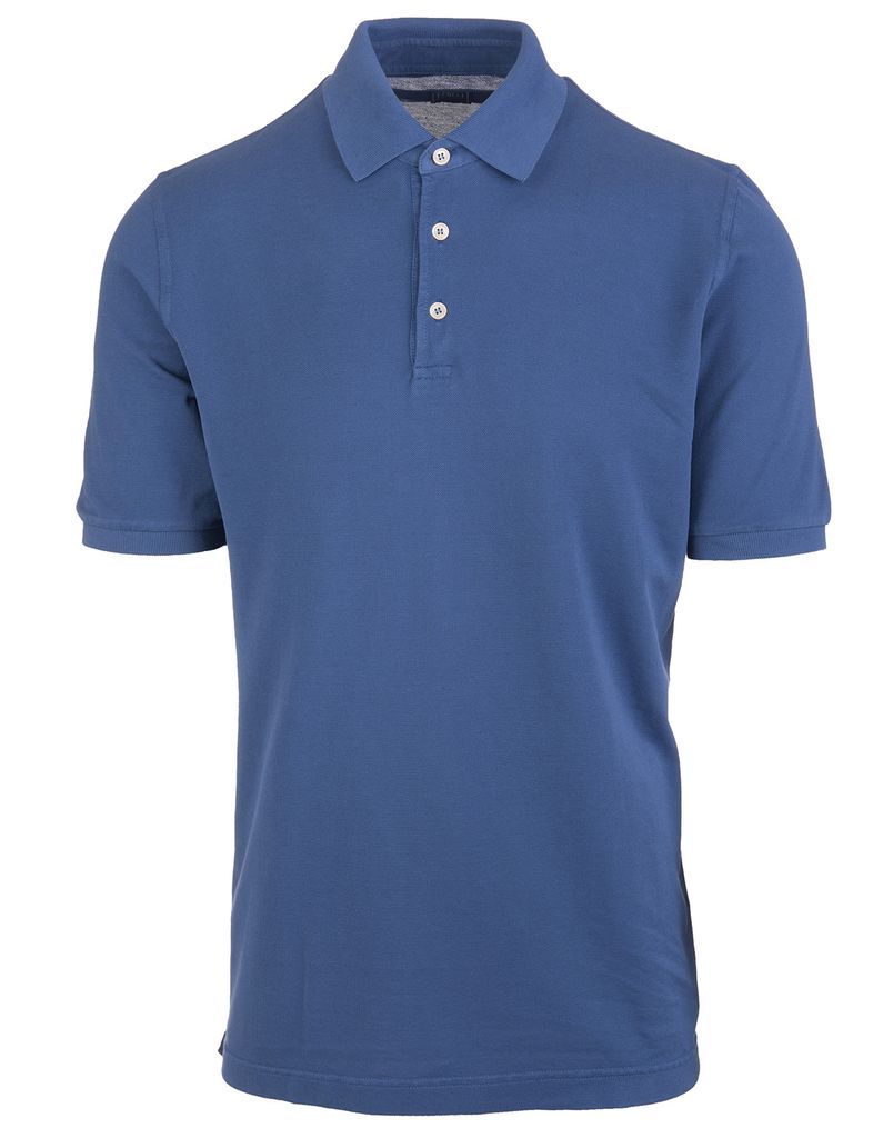 Blue Man Polo Shirt In Pique Cotton