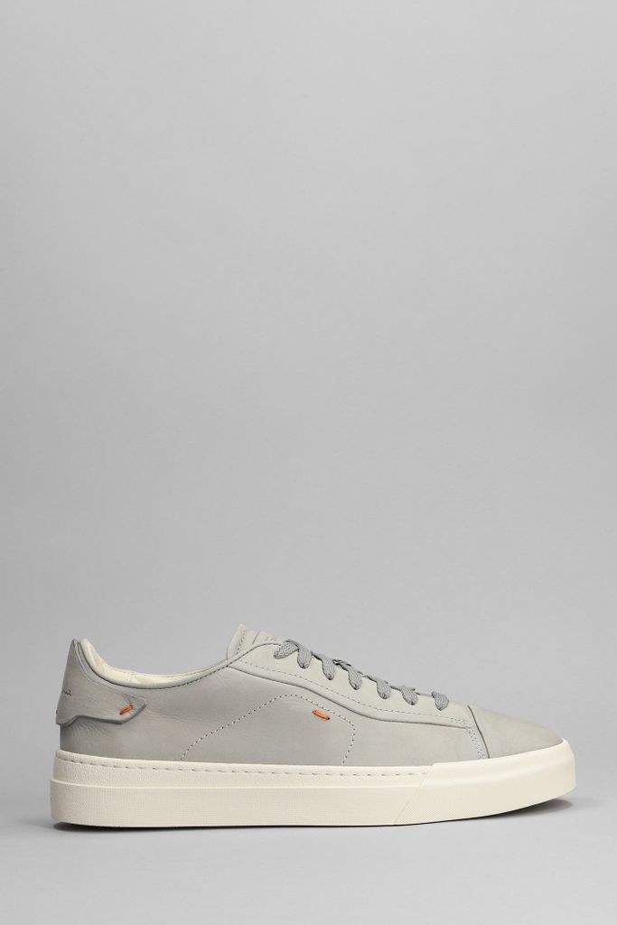 Drubbing Sneakers In Grey Leather