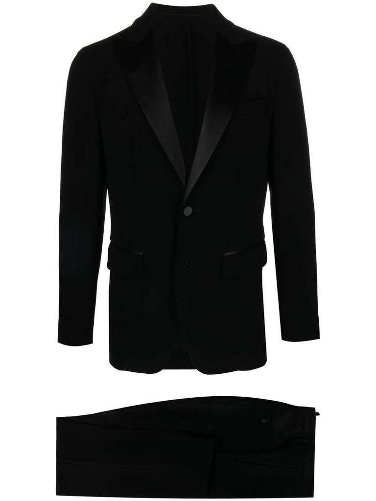 Black Virgin Wool And Silk Two Piece Suit