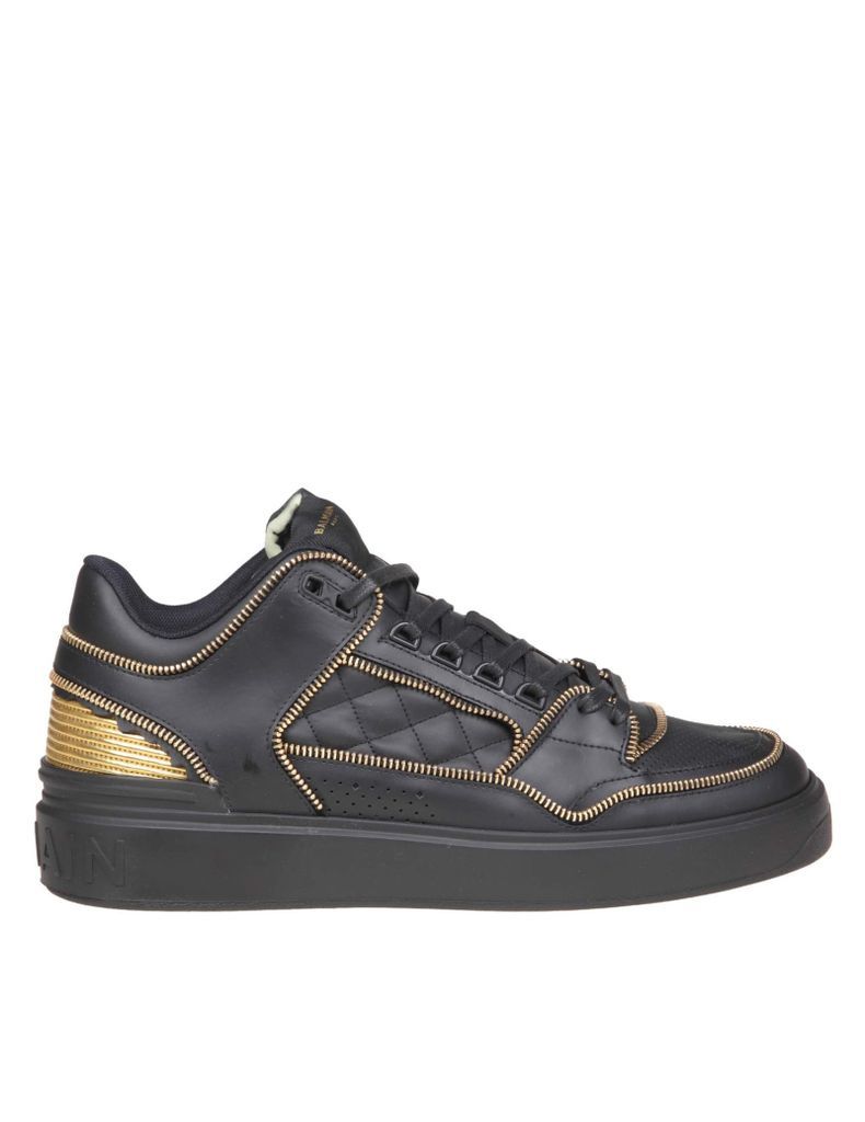 B Court Sneakers In Black Quilted Leather