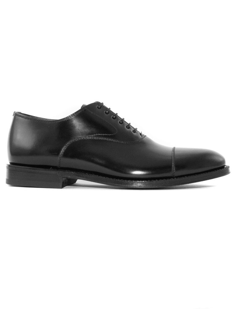 Black Brushed Leather Oxford Shoes