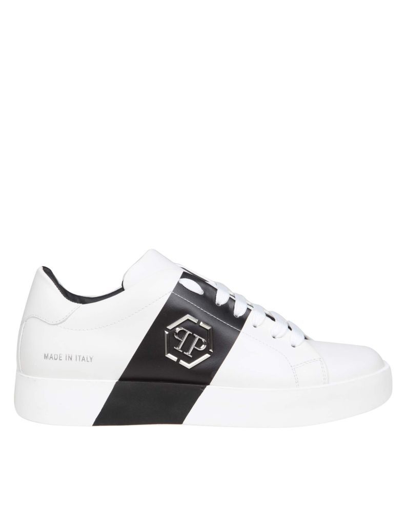 Hexagon Sneakers In Black And White Leather