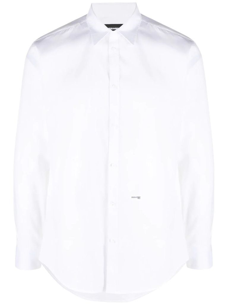 White Cotton Blend Shirt
