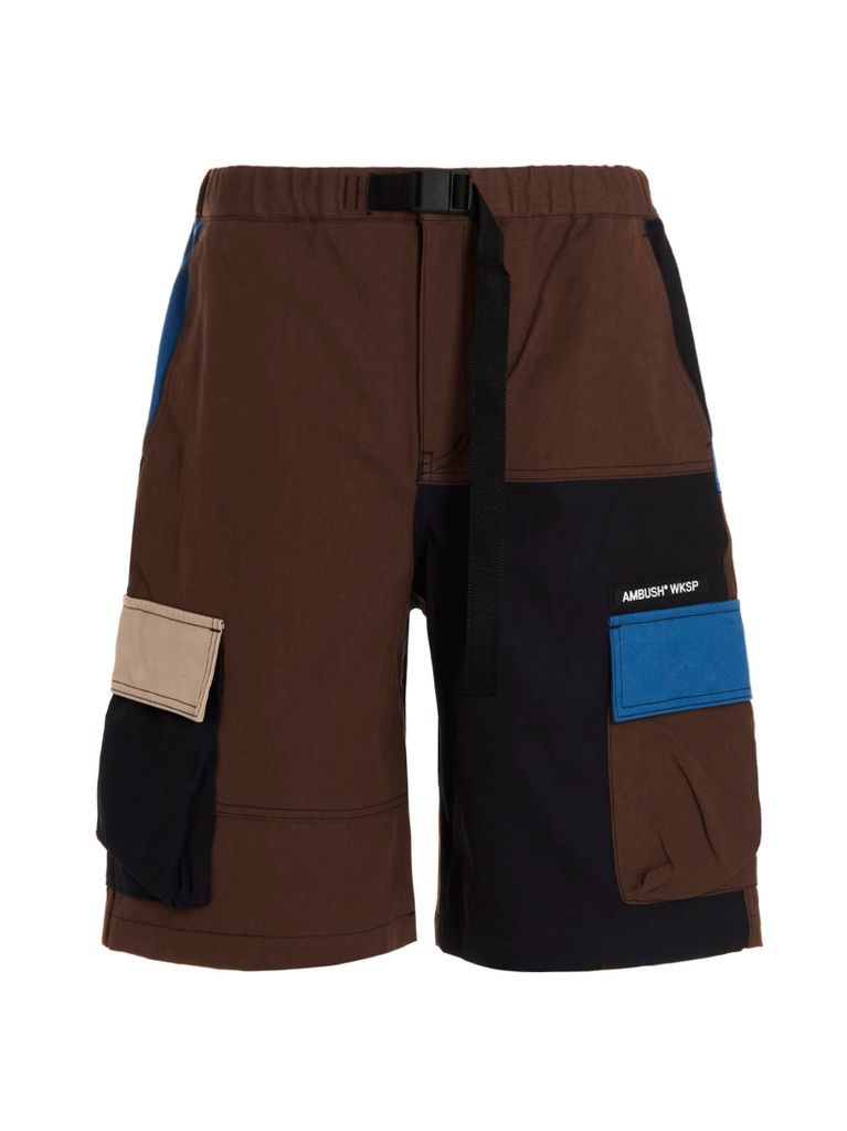 Colorblock Cargo Bermuda Shorts