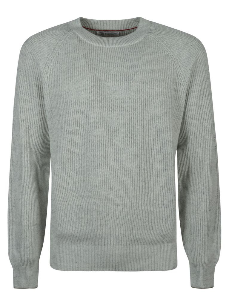 Plain Knit Ribbed Sweatshirt