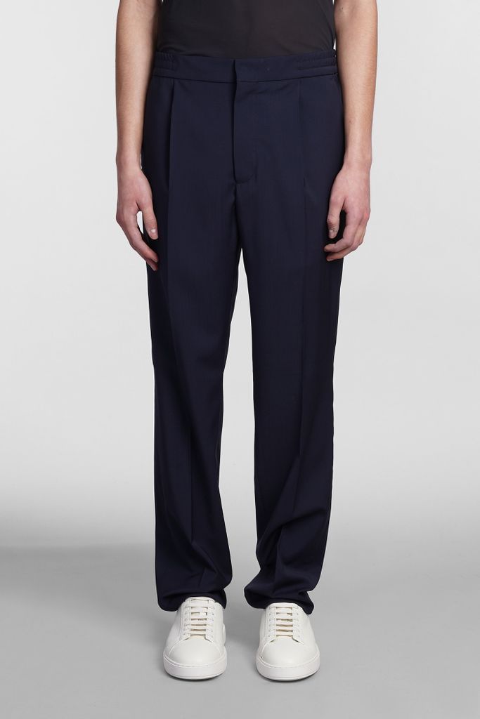 Carer Pants In Blue Wool