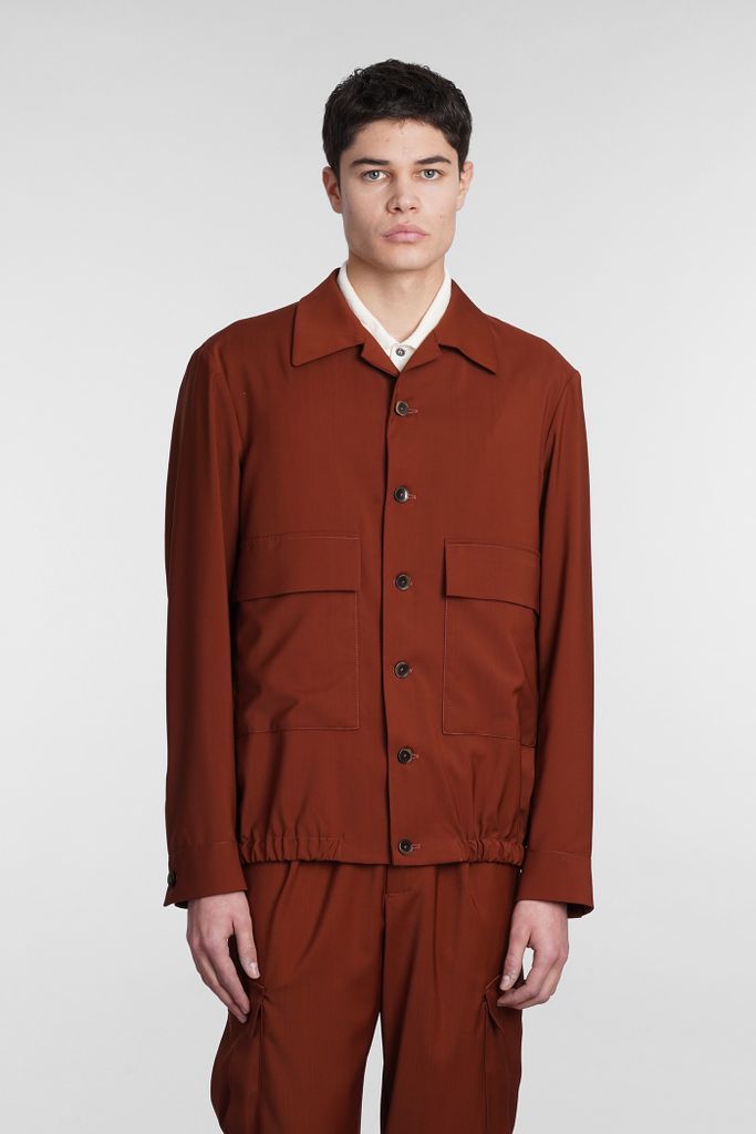 Nembo Casual Jacket In Rust Wool