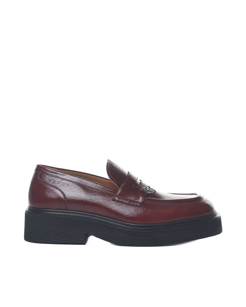 Wide Rubber Loafers In Leather