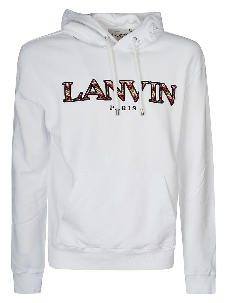Logo Embroidered Ribbed Hoodie